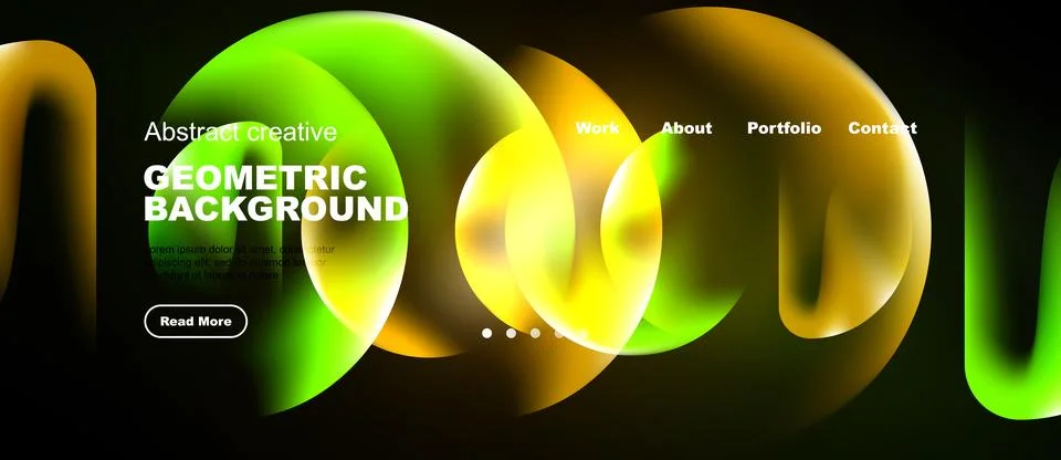 Vibrant geometric background features overlapping colorful circles. Text Stock Illustration