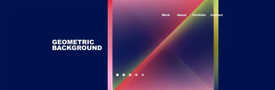 A vibrant geometric background featuring a rainbow slope on an electric blue sky Illustration