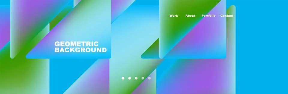 Vibrant geometric background with gradient of azure, aqua, and magenta hues Stock Illustration