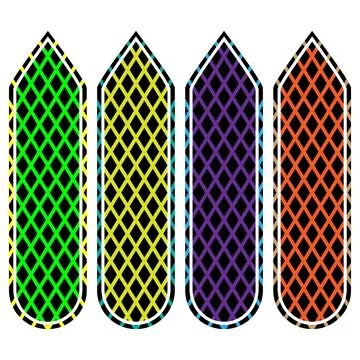 Vibrant Geometric Diamond Grid Pattern Bookmarks Stock Illustration
