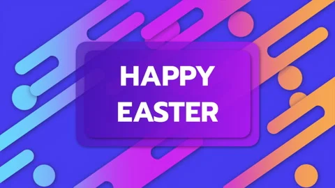 Vibrant geometric easter background with Happy Easter text Stock Footage 263696087