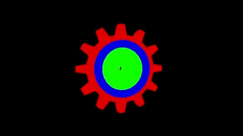 Vibrant Geometric Gear with Dynamic Colors and Modern Design Elements Vídeo Stock 341921639