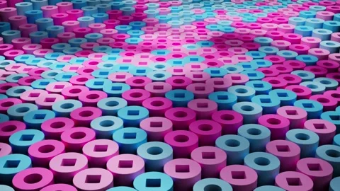 Vibrant Geometric Grid – Abstract Animation 库存影片 312033589