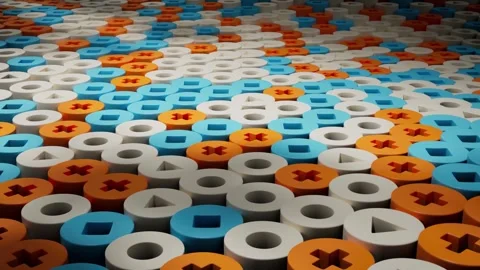Vibrant Geometric Grid – Abstract Animation Stock Footage 312036268