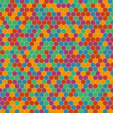 Vibrant geometric hexagon pattern colorful abstract background design Stockillustratie