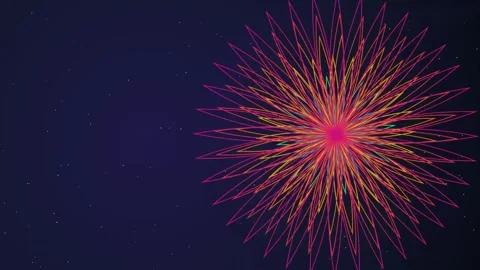 Vibrant geometric mandala rotating against starry night. Video stock 342524926