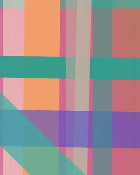Vibrant geometric mosaic pattern in teal, pink, orange, and purple with cle.. 스톡 일러스트