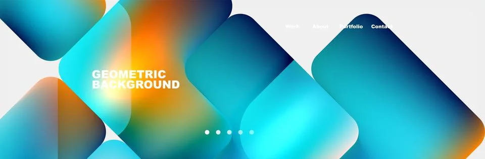 Vibrant geometric pattern of blue and orange squares on white background Stock Illustration