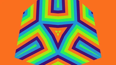 Vibrant Geometric Pattern with Bold Colors and Triangular Symmetry Stock Footage 332197337