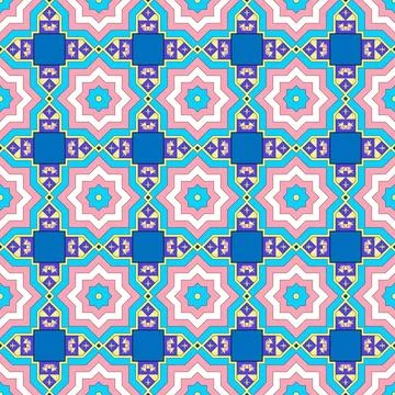 Vibrant geometric pattern with bold colors, perfect for backgrounds and textures Stock Photos