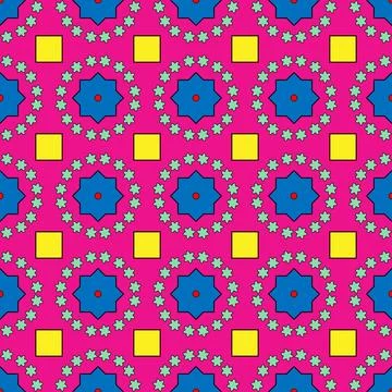 Vibrant geometric pattern with bold colors, perfect for backgrounds and textures Foto stock