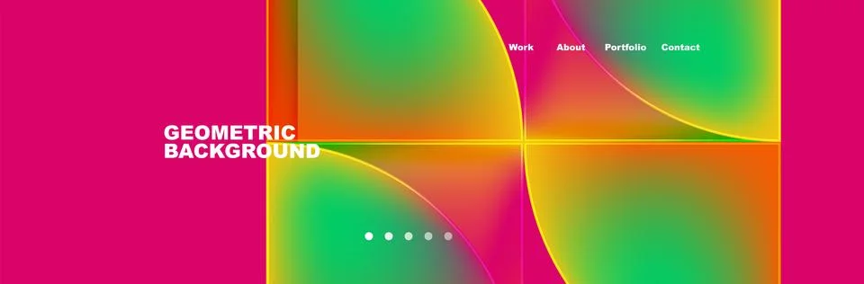 Vibrant geometric pattern with circles and lines on a magenta background 스톡 일러스트