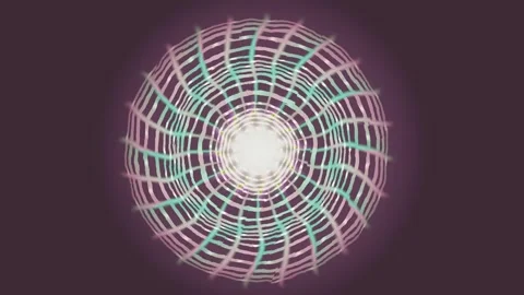 Vibrant geometric pattern with circular lines and light effect Stock Footage 337379140