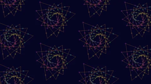 Vibrant geometric pattern with colored lines and shapes Stock Footage 258903380