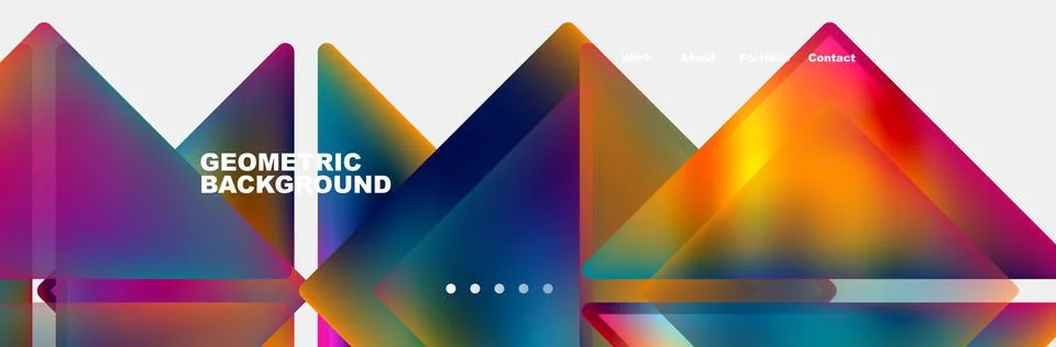 Vibrant geometric pattern of colorful triangles on a white background 스톡 일러스트