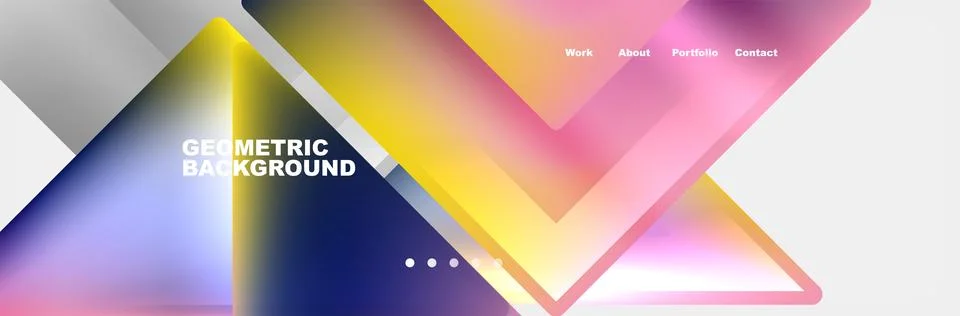 Vibrant geometric pattern of colorful triangles on a white background 스톡 일러스트