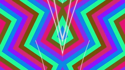 Vibrant Geometric Pattern with Concentric Chevron Design Stock Footage 332185214