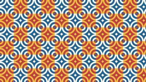 Vibrant geometric pattern with concentric circles and diamonds on seamless .. Stock-Illustration