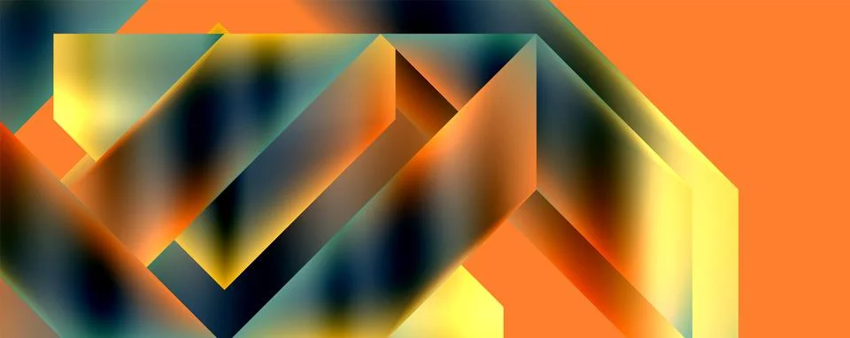 Vibrant geometric pattern in electric blue on orange background イラスト素材