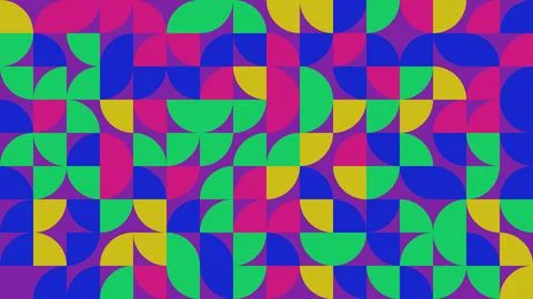 This vibrant geometric pattern features bold colors and dynamic shapes, per.. Stock Illustration