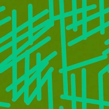 Vibrant geometric pattern featuring dynamic teal lines on olive background, for Stock Illustration