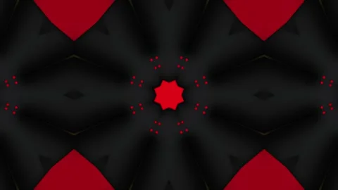 A vibrant geometric pattern featuring sharp shapes in red, yellow, and black. 動画素材 292595309