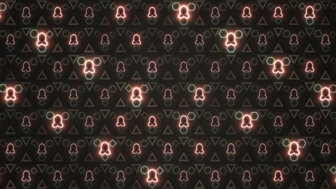 Vibrant geometric pattern with glowing shapes and lines Stock Footage 339322939