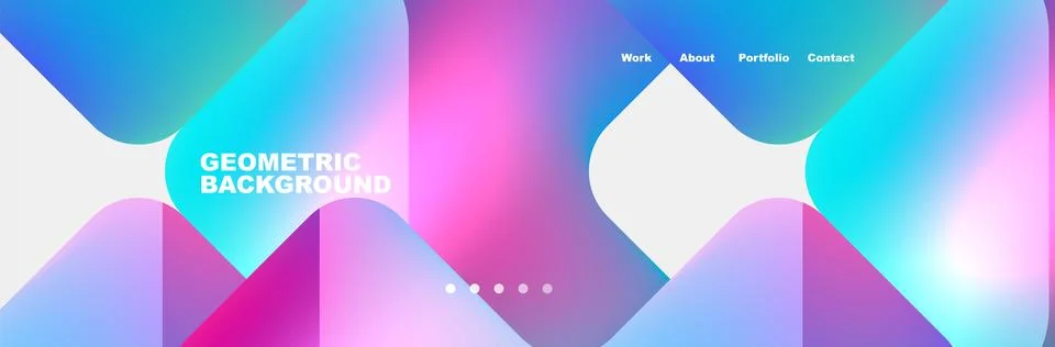 Vibrant geometric pattern with a gradient of electric blue and magenta circles Illustrazione stock