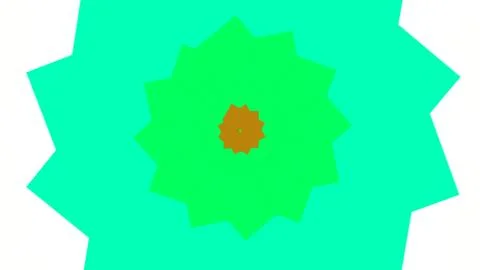 Vibrant geometric pattern with layered star shapes in shades of green and brown Stock Illustration