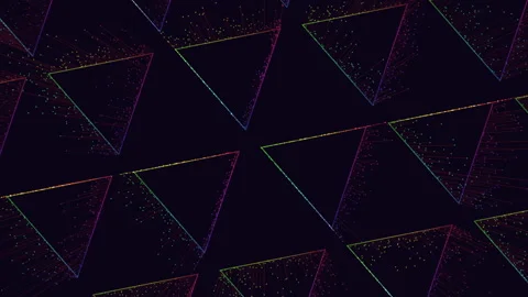 Vibrant geometric pattern lines, shapes, and colorful dots in abstract design Stockbeeldmateriaal 292942847