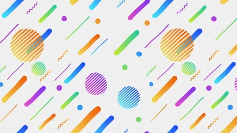 Vibrant Geometric Pattern with Multicolor Shapes and Stripes on Light Backg.. Vídeo Stock 341926121