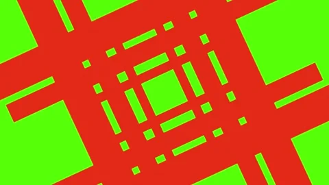 Vibrant geometric pattern with neon green and red shapes Stock Footage 330287126