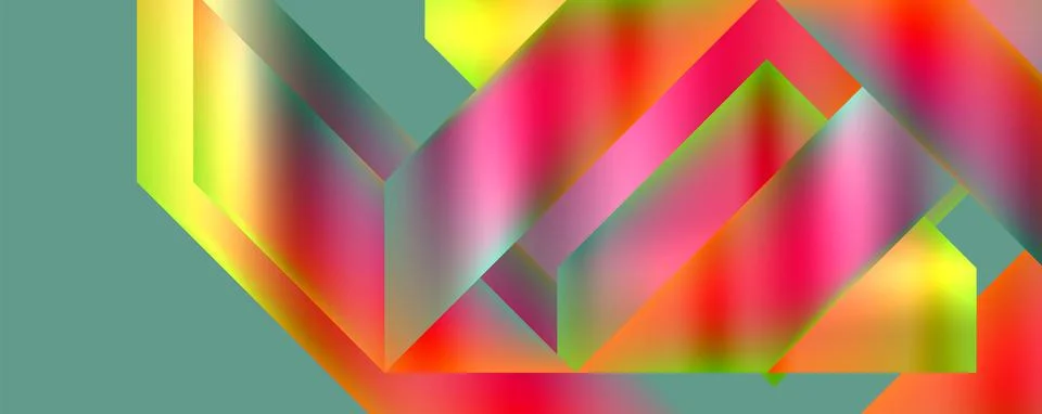 A vibrant geometric pattern in pink and magenta on a blue background Stock Illustration