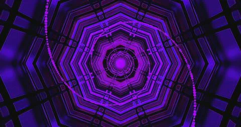 Vibrant geometric pattern in purple tones creates a mesmerizing effect Stock Illustration