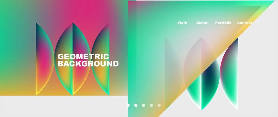 Vibrant geometric pattern with rainbow of colors in rectangles and circles Stockillustratie