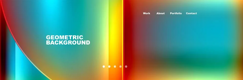 Vibrant geometric pattern with a rainbow of colors, circles, and rectangles 스톡 일러스트