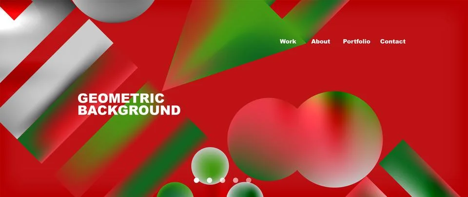 Vibrant geometric pattern with red circles and green triangles Stock Illustration