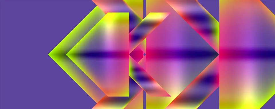 Vibrant geometric pattern in shades of violet and magenta on a purple background Stock Illustration