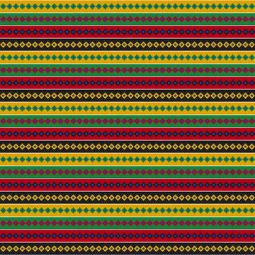 Vibrant geometric pattern stripes yellow green red for festive event brandi.. Stock Illustration