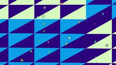 Vibrant geometric pattern with triangles and bokeh lights. Stock Footage 328503559