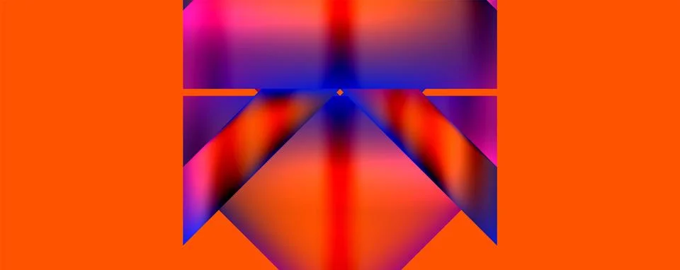 Vibrant geometric pattern with triangles and rectangles on amber background Stock Illustration