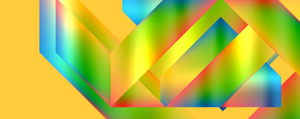 Vibrant geometric pattern on yellow backdrop with electric blue accents 库存插图