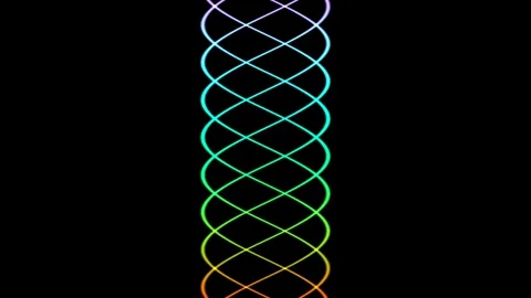 Vibrant geometric patterns on black background Stock Footage 338288727
