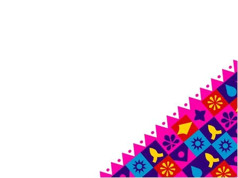 Vibrant geometric patterns in a corner on a white background Stock Illustration