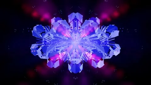 Vibrant geometric patterns illuminate the night with dazzling colors and shapes Vídeo Stock 293913592