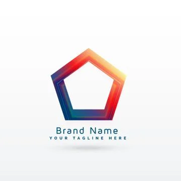 Vibrant geometric pentagonal shape logo concept Illustrazione stock