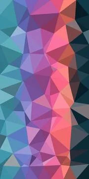 A vibrant geometric polygon abstract background in blue, purple, and pink, .. Stock Illustration