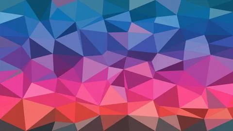 Vibrant geometric polygon pattern blends blue, purple, and pink in a modern.. Stock Illustration