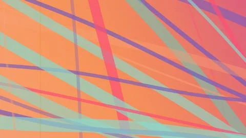 A vibrant geometric retro stripe pattern in coral, pink, teal, and purple, .. Stock Illustration