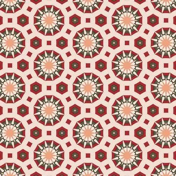 Vibrant geometric seamless pattern features elegant star motifs Illustrazione stock